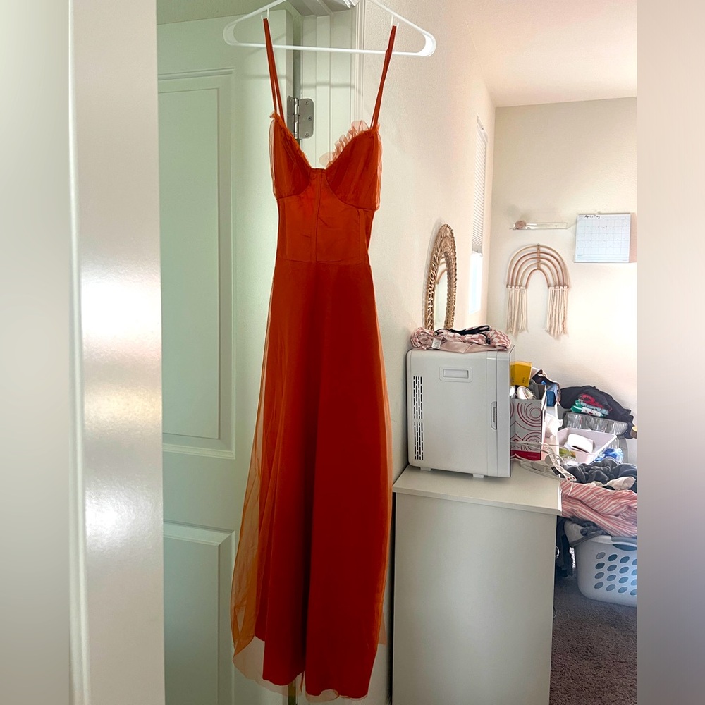 Orange tulle dress